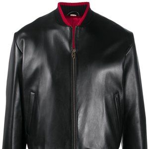 gucci leather jacket bomber